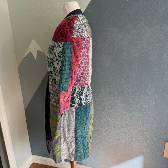 Anthropologie | Lilka Multicolor Patchwork Quilted Cotton Robe XS - Picture 6 of 11